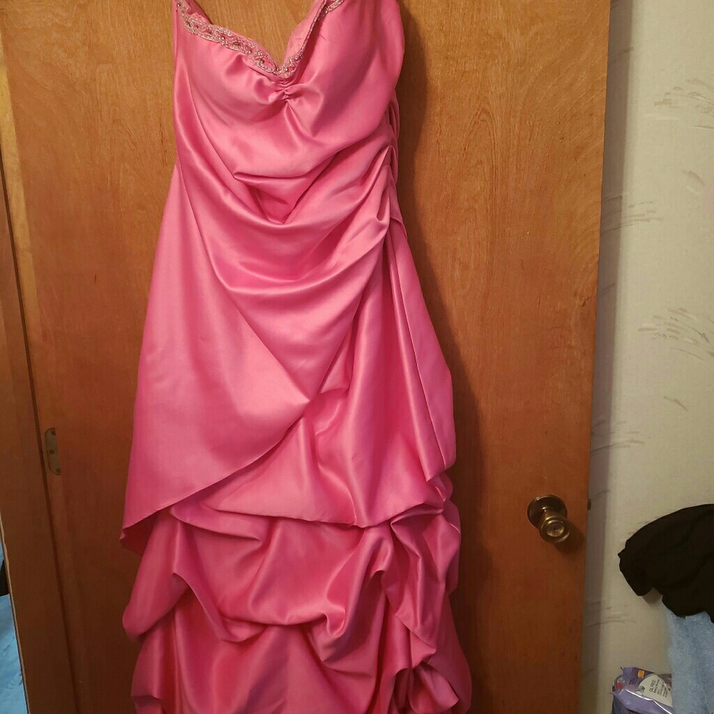 Pink Satin Prom Dress 18W